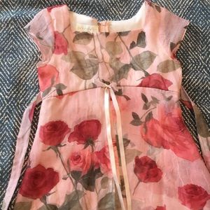 Biscotti Collection rose floral dress girls L